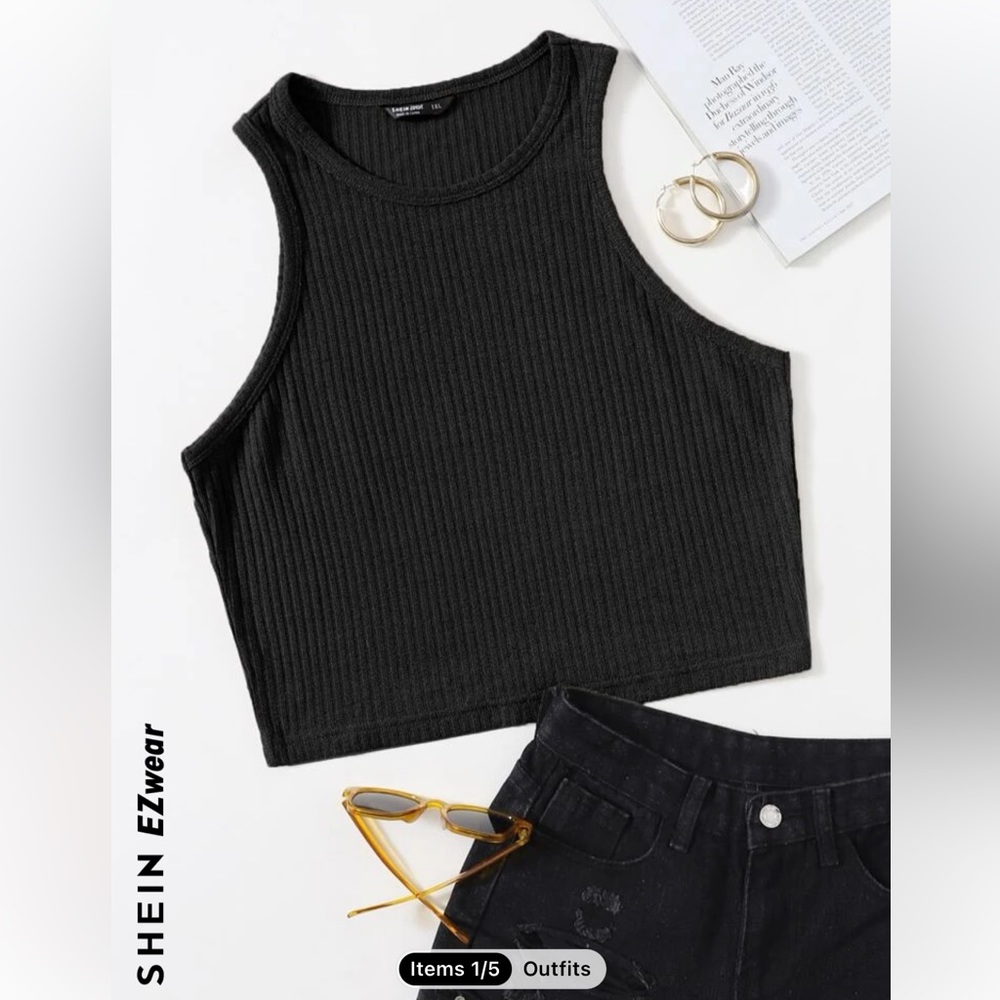 Shein EZwear Plus Rib-knit Tank Top